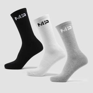 MP Dámské Essentials Crew Ponožky (3 pár) – Černé/bílá/šedá - UK 9-11