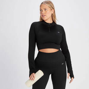 MP Dámský Tempo Rib Seamless Crop 1/4 Zip – Černý - S