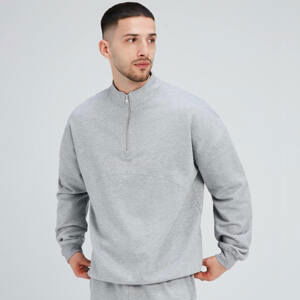 MP Pánský Rest Day 1/4 Zip – Šedý Melír - XXXL