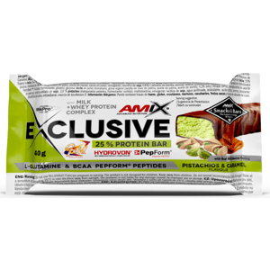 Proteinové tyčinky a sušenky Amix Amix Exclusive Protein Bar-40g-Pistachios Caramel