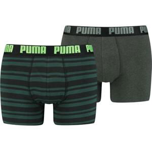 Boxerky Puma  Heritage Stripe Boxer 2er Pack Grün F011