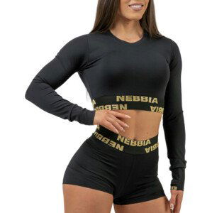 Triko s dlouhým rukávem Nebbia NEBBIA Women s Long Sleeve Crop Top INTENSE Perform Gold