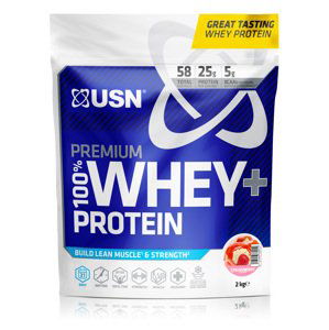 Proteinové prášky USN 100% Premium Whey Bag jahoda 2kg