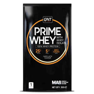 Proteinové prášky QNT PRIME WHEY- 100 % Whey Isolate & Concentrate Blend 30 g Coffee Latte