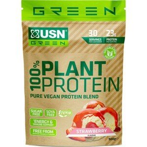 Proteinové prášky USN 100% Plant Protein jahoda 900g