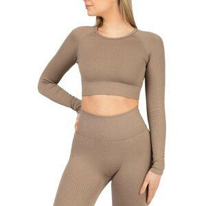 Triko s dlouhým rukávem FAMME Ribbed Seamless Crop LS