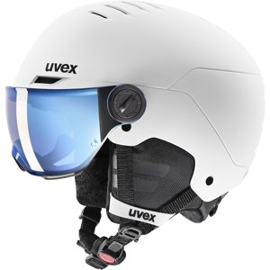 Uvex Rocket jr. Visor - white/black matt/mirror blue smoke (S2) 54-58