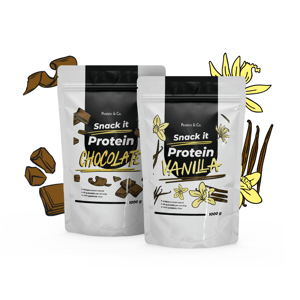 Protein & Co. SNACK IT Protein 1 kg + 1 kg za zvýhodněnou cenu Vyber si z těchto lahodných příchutí: Vanilla, Vyber si z těchto lahodných příchutí: Coconut milk