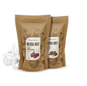 Protein&Co. NATURAL WHEY – prémiový protein bez chemie 2 kg Vyber si z těchto lahodných příchutí: Pure raspberry, Vyber si z těchto lahodných příchutí: Dried strawberries