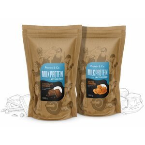 Protein & Co. MILK PROTEIN - Lactose free 1 kg + 1 kg za zvýhodněnou cenu Zvol příchuť: Chocolate brownie, Zvol příchuť: Salted caramel