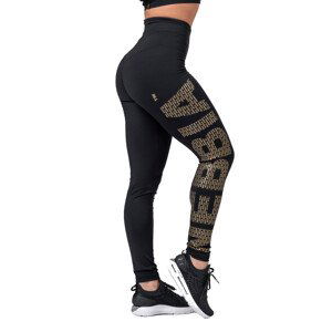 NEBBIA Intense Legíny Gold Logo Print 827 Black Barva: Černá, Velikost: M