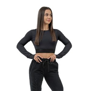 NEBBIA Intense Crop top s dlouhým rukávem Perform 839 Black Barva: Černá, Velikost: S