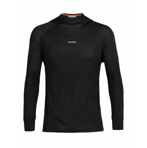 Pánská merino mikina, kapuce ICEBREAKER Mens Cool-Lite LS Hoodie, Black velikost: XL