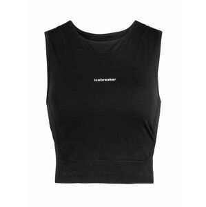 dámské merino tílko ICEBREAKER Wmns ZoneKnit Cropped Bra-Tank, Black velikost: M