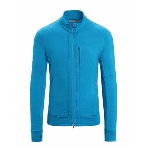 ICEBREAKER Mens Quantum III LS Zip, Geo Blue velikost: S