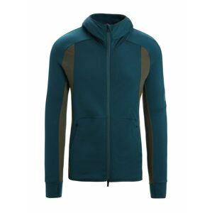 ICEBREAKER Mens Merino Quantum ZoneKnit™ LS Zip Hoodie, Green Glory/Loden velikost: XL