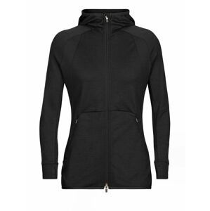 dámská mikina s kapucí, zip ICEBREAKER Wmns ZoneKnit™  LS Zip Hoodie, Black velikost: M