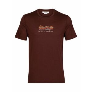pánské triko krátký rukáv ICEBREAKER Mens Tech Lite II SS Tee Mountain Geology, Espresso velikost: S
