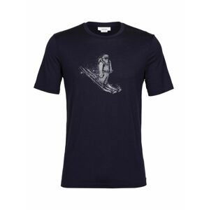 pánské triko krátký rukáv ICEBREAKER Mens Tech Lite II SS Tee Skiing Yeti, Midnight Navy velikost: XL