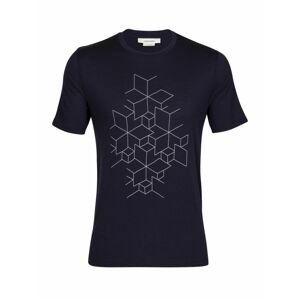 pánské triko krátký rukáv ICEBREAKER Mens Tech Lite II SS Tee Snowflake, Midnight Navy velikost: L