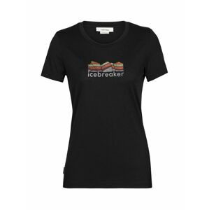 dámské triko krátký rukáv ICEBREAKER Wmns Tech Lite II SS Tee Mountain Geology, Black velikost: S