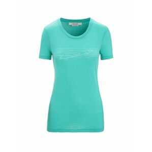 ICEBREAKER Wmns Tech Lite II SS Tee Ski Stripes, Fresh velikost: L