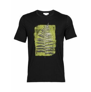 pánské triko krátký rukáv ICEBREAKER Mens Tech Lite II SS Tee Fern Imprint, Black velikost: M