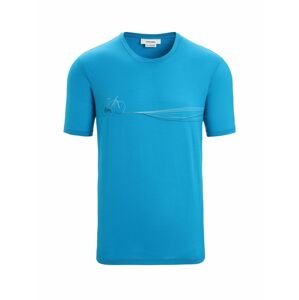 ICEBREAKER Mens Tech Lite II SS Tee Cadence Paths, Geo Blue velikost: L