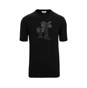 ICEBREAKER Mens Tech Lite II SS Tee Giant Ferns, Black velikost: L