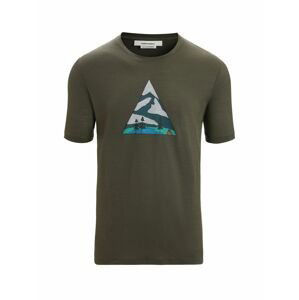 ICEBREAKER Mens Tech Lite II SS Tee Camping Grounds, Loden velikost: XL