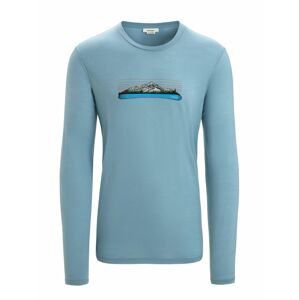 ICEBREAKER Mens Tech Lite II LS Tee Ski Fields, Astral Blue velikost: L