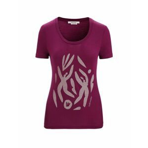 ICEBREAKER Wmns Tech Lite II SS Scoop Tee Nature Celebration, Go Berry velikost: XS