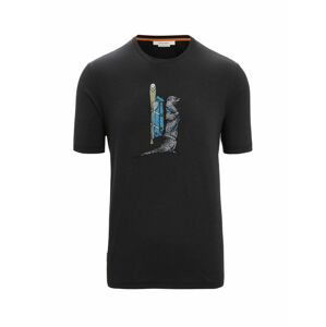 ICEBREAKER Mens Central Classic SS Tee Otter Paddle, Black velikost: M