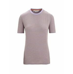 ICEBREAKER Wmns Merino Linen SS Tee Stripe, Purple Gaze/Algae velikost: XS