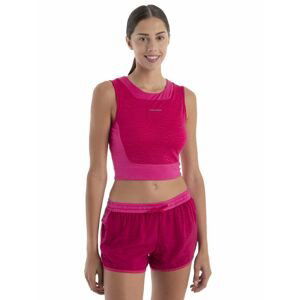 ICEBREAKER Wmns Merino 125 ZoneKnit Cropped BraTankTopo, Electron Pink/Tempo/Aop velikost: S