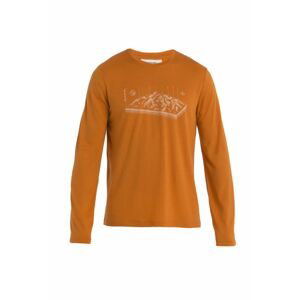 ICEBREAKER Mens Merino 150 Tech Lite II LS Tee Alps 3D, Earth velikost: M