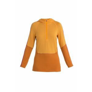 ICEBREAKER Wmns Merino 200 Sonebula LS Half Zip Hood, Earth/Solar/Electrnpnk velikost: L