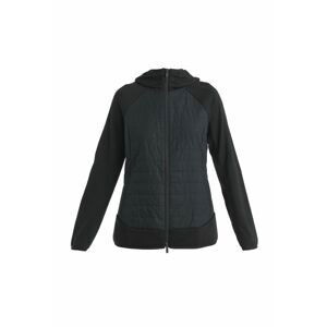 Dámská merino mikina ICEBREAKER Wmns Merino Quantum Hybrid LS Zip Hoodie, Black velikost: M