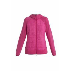 ICEBREAKER Wmns Merino Quantum Hybrid LS Zip Hoodie, Electron Pink/Tempo velikost: M