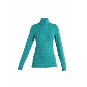 ICEBREAKER Wmns Merino 260 Vertex LS Half Zip Herenga, Flux Green/Snow/J velikost: M