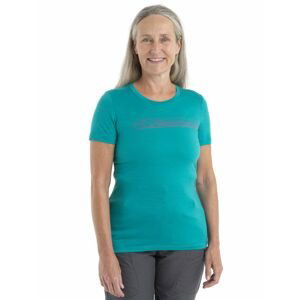 ICEBREAKER Wmns Merino 150 Tech Lite II SS T CampingLines, Flux Green velikost: L