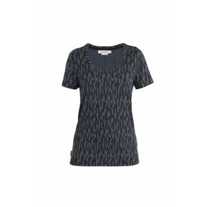 ICEBREAKER Wmns Merino 150 Tech Lite II SS Scp T GlaciCam, Graphite/Black/Aop velikost: XL