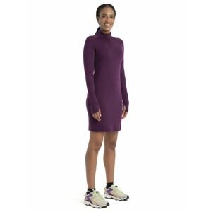 ICEBREAKER Wmns Merino 260 Granary LS Half Zip Tee Dress, Nightshade velikost: XS