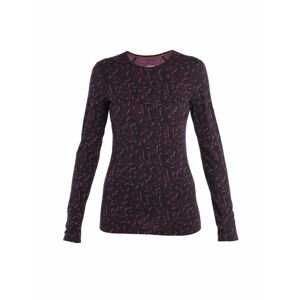 ICEBREAKER Wmns Merino 200 Oasis LS Crewe Macro Camo, Tempo/Black/Nightshad/Aop velikost: M