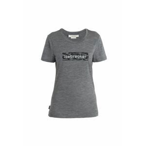 ICEBREAKER Wmns Merino 150 Tech Lite II SS T IcebLogoCamo, Gritstone Heather velikost: M