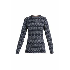 ICEBREAKER Wmns Merino 260 Vertex LS Crewe First Snow, Midnight Navy/Snow/J velikost: L