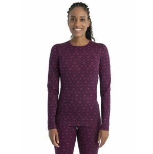 ICEBREAKER Wmns Merino 200 Oasis LS Crewe First Snow, Nightshade/Tempo/Aop velikost: L