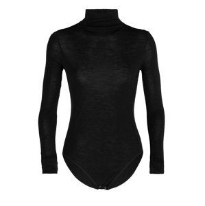 dámské merino triko dlouhý rukáv  ICEBREAKER Wmns Queens LS High Neck Bodysuit, Black velikost: S