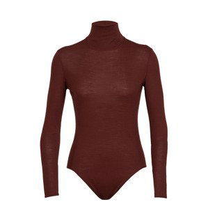 dámské triko dlouhý rukáv ICEBREAKER Wmns Queens LS High Neck Bodysuit, Espresso velikost: L