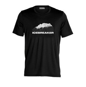 pánské merino triko krátký rukáv ICEBREAKER Mens Tech Lite II SS Tee Icebreaker Mountain, Black velikost: S